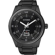 【CITIZEN】星辰錶光動能時尚黑鋼 型號:AW1284-51E 百搭款【神梭鐘錶】