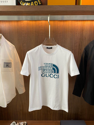 Gucci&amp;TNF  2024ss春夏高品質絲光棉短袖T恤【M-6XL可穿至230斤】頂級品質，當下最新工藝 NO97375