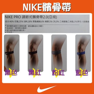 【向日葵精品館】NIKE 調節式護膝帶(髕骨專用)  PRO COMBAT 灰粉S/M