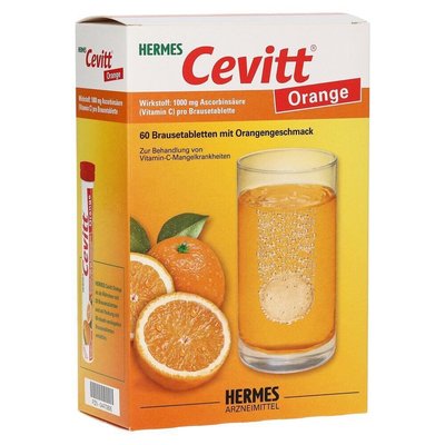 德國Hermes Cevitt【維他命C】 1000mg 發泡錠 60錠 橘子口味
