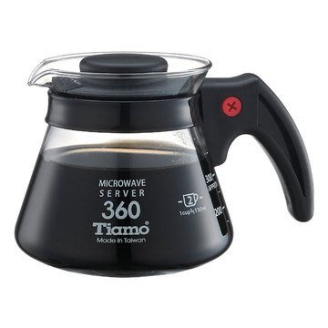 Tiamo 耐熱玻璃咖啡壺360cc 通過SGS檢測 *HG2294BK