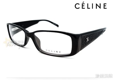 【珍愛眼鏡館】CELINE 賽琳 時尚寬版皮革設計光學眼鏡 VC1643 黑 彈簧鏡臂 公司貨正品超值特惠 # 1643