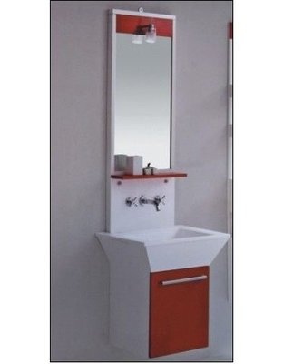 FUO 衛浴: 60公分 鋼琴白色發泡板 百分百防水浴櫃組 (含龍頭,鏡子) (172) 庫存出清價!