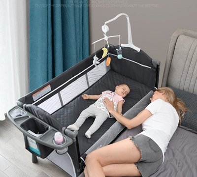 現貨! 歐式折疊嬰兒床拼接大床bb多功能便攜式新生兒寶寶床邊床搖籃床
