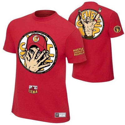 摔角衣服WWE John Cena U Cant C Me Authentic 紅色最新款短袖T恤 買三免運