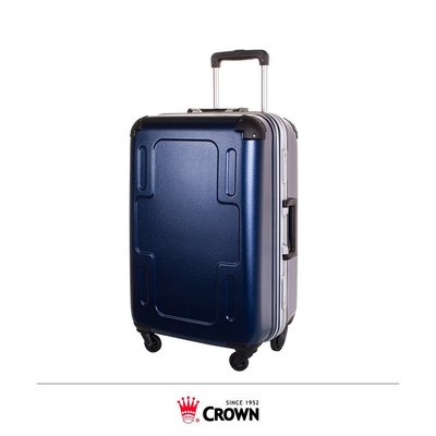 【Chu Mai】CROWN C-F2501 十字拉桿箱 行李箱 旅行箱 拉桿箱 旅遊用 -深藍色(24吋)