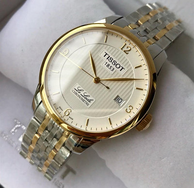 TISSOT Le Locle Automatic COSC 白色錶盤 金色配銀色不鏽鋼錶帶 男士 自動機械錶 T0064082203700