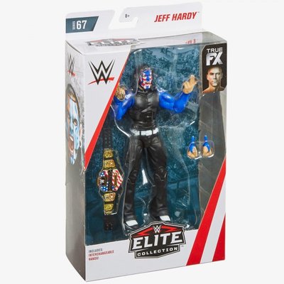 [美國瘋潮]正版WWE Jeff Hardy Elite #67 Figure Hardys戰鬥塗裝美國旗異色精華版公仔