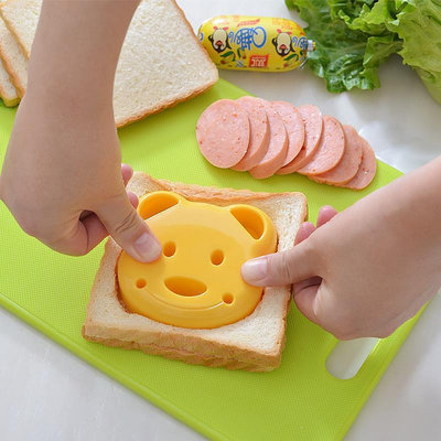 日本進口小熊三明治模具早餐吐司面包模具卡通兒童便當模具DIY