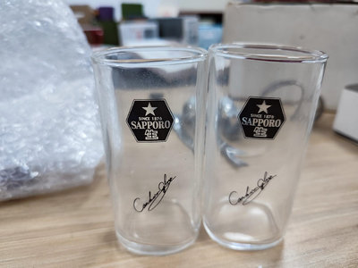 Sapporo三寶樂絕版玻璃杯水杯啤酒杯帶簽名款 海外購入