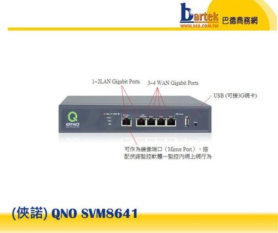 【巴德商務網】*含稅含運* (俠諾)QNO SVM8641 VPN頻寬管理器