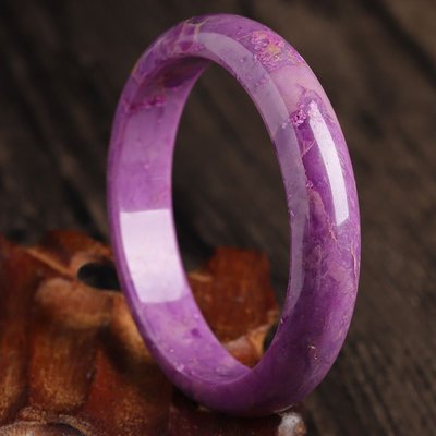 特價現貨 異象級-天然紫云母手鐲 女款 共生黃膠花鐲子 簡約圓鐲~特價