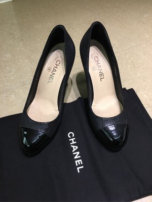Chanel 經典 黑色 高跟鞋 尺寸38