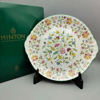 回流精品瓷器英國Minton明頓哈頓莊園系列盤子，雙耳骨瓷餐