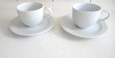 Noritake ARCTIC WHITE 純白  咖啡杯 對杯 2杯2盤 下午茶首選 限量