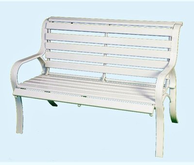 【加百列庭園休閒傢俱】歐式休閒風情~鋁合金雙人公園椅(白色)~結構堅固耐用~造型簡約大方~戶外桌椅庭園休閒必備!