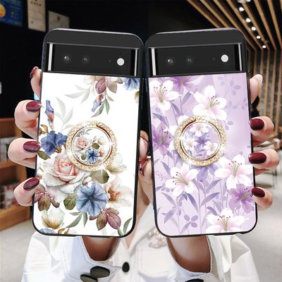 Google Pixel7 7pro 6 6A 6pro 5 4 4A 3 3A 3XL 3AXL 玻璃 復古花 手機殼