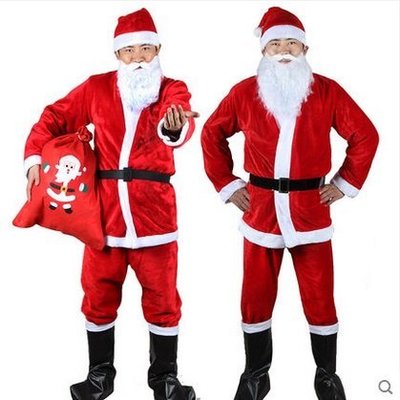 (現貨)金絲絨 毛絨 聖誕老人 服裝 聖誕服 聖誕節 派對 聖誕老公公 衣服(聖誕節、禮物、交換、聖誕趴、表演服、表演)