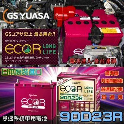 【電池達人】日本GS 90D23R 電池 速霸陸 SUBARU U7 M7 U5 S5 起停 I-STOP 75D23R