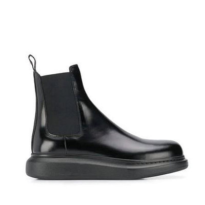 Alexander McQueen 黑色皮革高筒靴