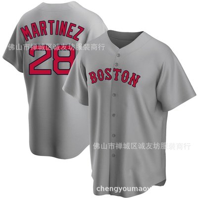 現貨球衣運動背心紅襪 28 灰色 球迷 棒球服球衣 MLB Martinez baseball Jersey