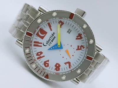 【TELUX】TELUX 鐵力士 Colortide CT2000 白面石英小秒針 日期顯示 不銹鋼經典錶款 全新