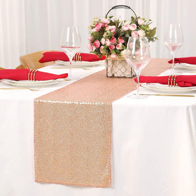 批發 批發 現貨廠家直銷 亮片桌旗 亮片桌布高密金色 跨境婚禮用品桌巾