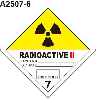 GHS危險物標示貼紙 A2507-6 危害運輸圖示 危害標示貼紙 二級放射性物質 [飛盟廣告 設計印刷]