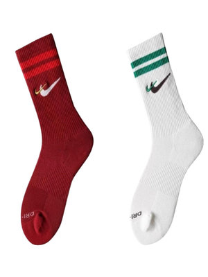 Nike襪子刺繡高筒運動襪健身跑步訓練襪男女新年襪DQ9165
