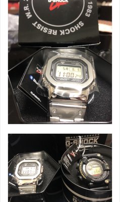 台灣公司貨銀色全新 G-SHOCK GMW-B5000D-1 藍牙 不鏽鋼 錶帶 銀色