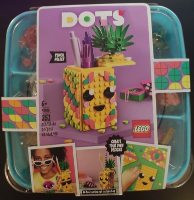 現貨新品 樂高 LEGO DOTS豆豆系列 鳳梨頭筆筒+迴紋針小盒 41906