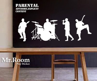 ☆ Mr.Room 空間先生創意 壁貼 音樂 搖滾樂團 (MS022) 居家佈置 套房 床頭 裝潢家具家飾