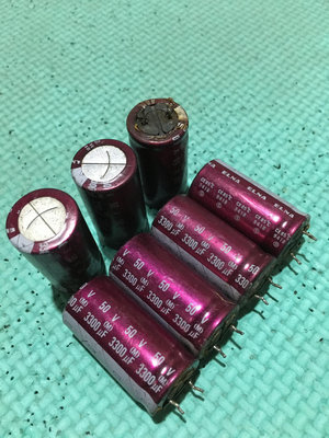 拆機原裝日本ELNA 伊娜 50V3300UF 銅腳紫袍音頻濾波發燒電解電容