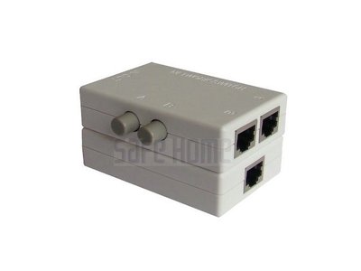 【Safehome】手動網路切換器，二台電腦切換使用一條網路，也可以一台電腦切換使用二條網路 SDR-102