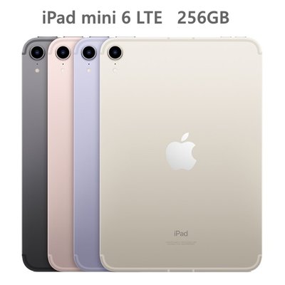 全新 APPLE iPad mini 6 LTE 5G 256G 太空灰 粉紅 紫 星光色 公司貨 保固一年 高雄可面交