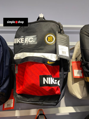 【Simple Shop】NIKE F.C. 足球 俱樂部 LOGO 後背包 運動背包 黑紅 BA6159-010