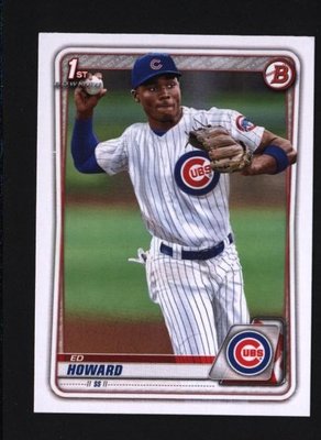 2020 Bowman Draft #BD-98 Ed Howard - Chicago Cubs