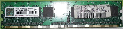 創見1GB DDR2-800桌上型記憶體終身保固transcend終保85 DIMM JM800QLU-1G 1RX8