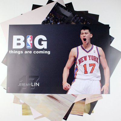 【獨家預購】NBA籃球球星 夏洛特黃蜂隊 林書豪 8張裝《壓紋海報》