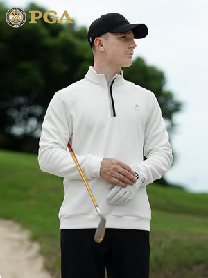 美國PGA高爾夫服裝男長袖T恤秋冬運動球衣男裝衣服polo衫外套