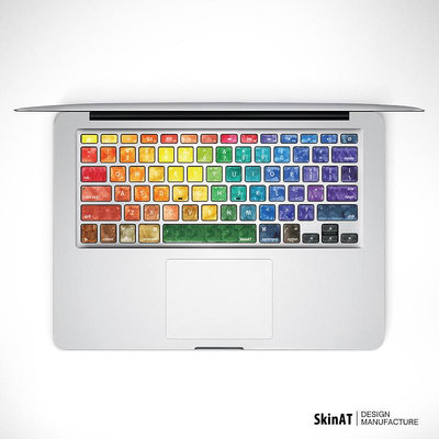 SkinAT 適用于MacBook Air13 M2鍵盤 蘋果筆記本Pro14/16鍵盤貼膜Mac Pro鍵盤膜 彩色按