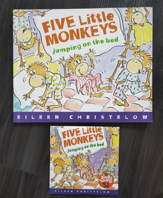 廖彩杏 正版【英文有聲繪本】Five Little Monkeys Jumping On The Bed  JY版