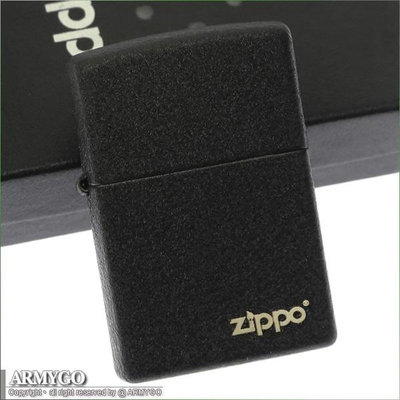 【ARMYGO】ZIPPO原廠打火機 -No.236ZL (黑色岩面) (ZIPPO字樣) (A款)