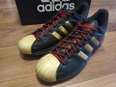 4黑金配色低筒籃球鞋 Adidas m2g pro model 2g low us11.5 29.5cm 全新正品公司貨
