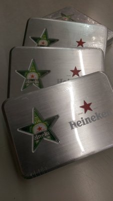 就是要海尼根~~~全新未拆封附金屬盒裝Heineken海尼根撲克牌/骰子遊戲組!--值得擁有