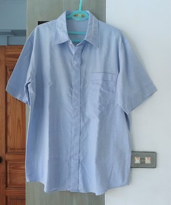 [Ｃ.M.平價精品館]男仕服飾/HeiLan Home品牌簡單有型淺藍色棉質短袖襯衫 175/96A