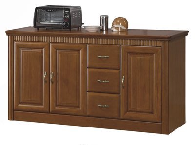 廚房的好幫手 高級碗碟櫃 南檜柚木色實木5尺收納櫃（4）屏東市 廣新家具行