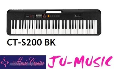 造韻樂器音響- JU-MUSIC - CASIO CT-S200BK 61鍵 便攜式電子琴 400種音色 公司貨免運費
