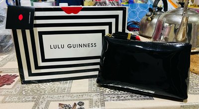 Lulu Guinness T-seam 亮黑 自售 全新 口紅包 手拿包 手提包 盥洗包 化妝包 非Gucci 香奈兒 LV