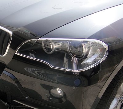 圓夢工廠 BMW X5 E70 2006~2011 改裝 鍍鉻銀 車燈框飾貼 前燈框 大燈框 頭燈框